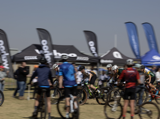mtb riders gathered before start of race
